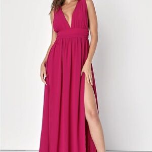 Lulu's Heavenly Hues Plunge Maxi Dress